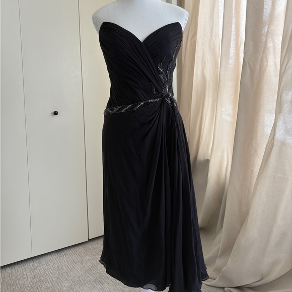 Bob Mackie Black Strapless Evening Dress - Picture 3 of 13